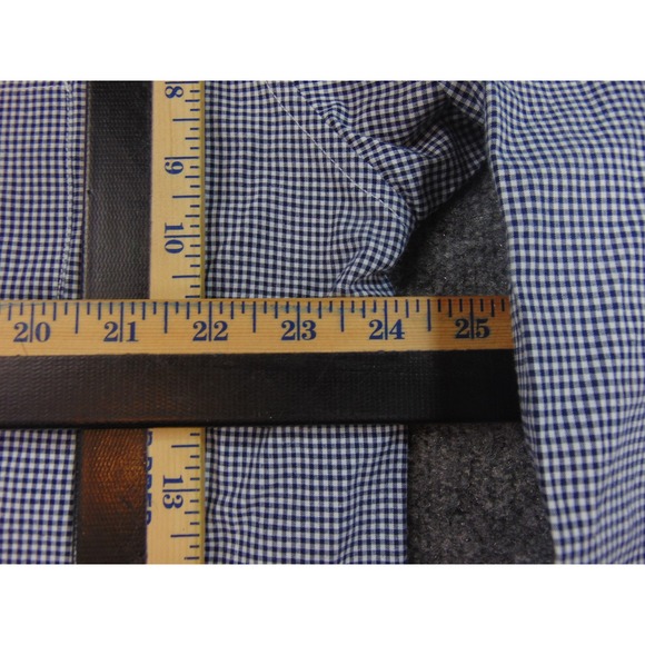 Auburn Tigers Shirt Mens XL Navy Blue White Gingham Button Down - Picture 6 of 8